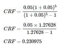 capital recovery factor equation example